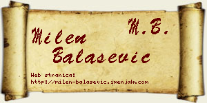Milen Balašević vizit kartica